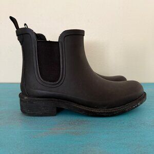 MADEWELL The Chelsea Rain Boot in True Black Sz 8 E2292